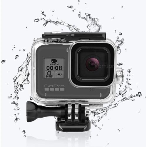 Vamson for Gopro Hero 8 Black Waterproof Housing case Tempered Film for GoPro Accessories Lens protector for Go pro Hero 8 VP651
