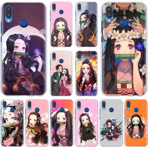Demon Slayer Kamado Nezuko PC Phone Case for Huawei Y6 Y7 Y9 2019 Y8p Y9a Y8s Y6p Y5p Hard Back Cover Fundas Capa Coque Bumper