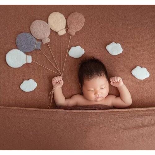 Baby Wool Felt Balloon Cloud Stars Moon Kite Decoration Newborn Photography Prop 425F