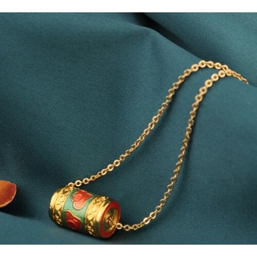 Ethnic Delicate cloisonne necklace,vintage pink white Chokers necklace,Chains pendants Necklace for womens