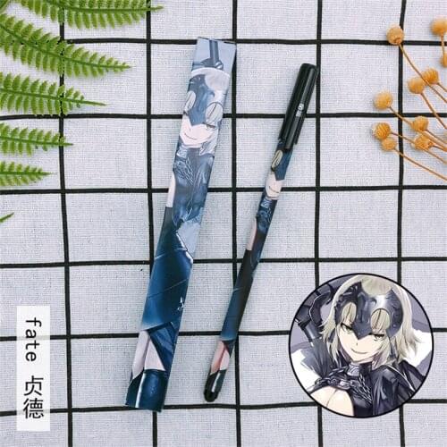 10 pcs Anime Fate Grand Order Gel pen FGO Fate GO Joan of Arc Jeanne d'Arc Ballpoint Pen 0.5 Black refill Pens
