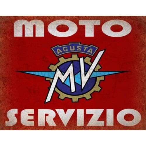 Agusta Servizio Italian Classic Motorcycle Metal Tin Sign Poster Wall Plaque
