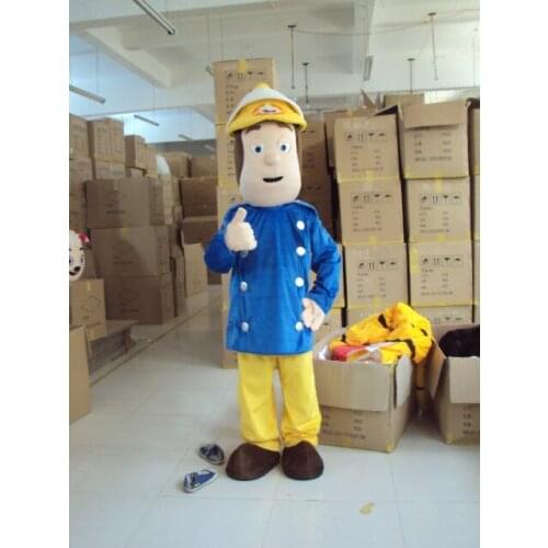 Fireman Sam Mascot Costume Cartoon Firefighter Character cosplay theme mascotte carnival costume Fancy Dress Adult Size Outfit