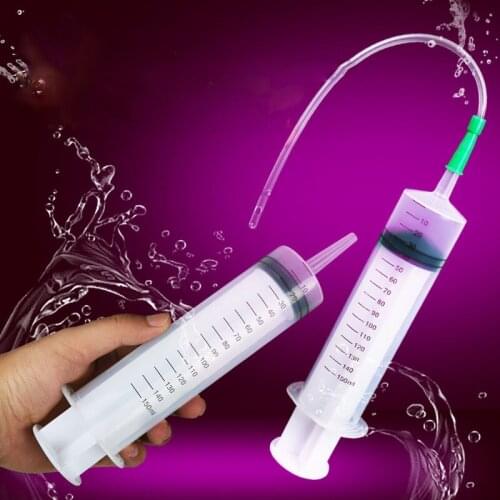 Medical Material Enema With Tubing Toys 150ML Unisex Large Enema Syringe Anal Cleaning Vagina/Pussy Cleaner Couple Gay Sex Toy