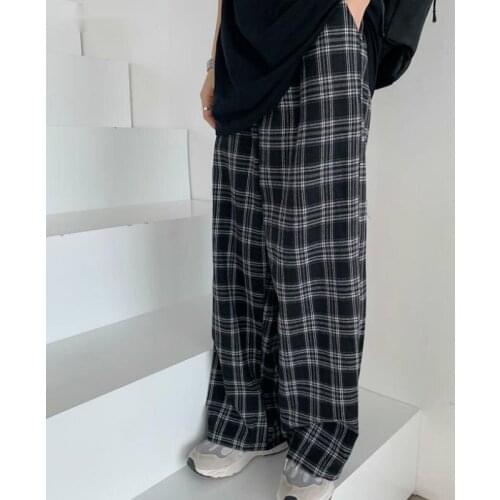 3XL Plus Size Women Fashion Plaid Pants Trousers Loose Hip-hop All-match Unisex Streetwear Casual Pants