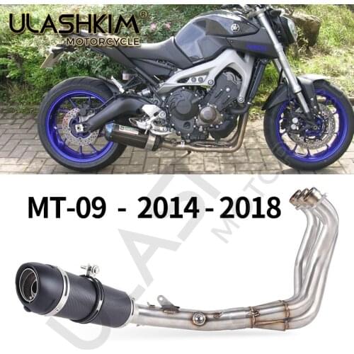 Motorcycle Full System Exhaust Muffler Escape Middle Pipe Slip On For Yamaha MT09 FZ09 MT-09 FZ-09 MT FZ 09 2013-2020 Exhaust