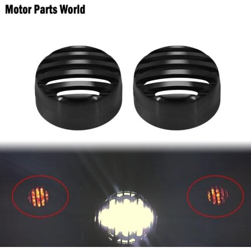 Motorcycle 2pcs Black Front Turn Signal Grill Bezel Cover For Harley Sportster XL883 Nightster XL1200N Roadster Custom 1992-2020
