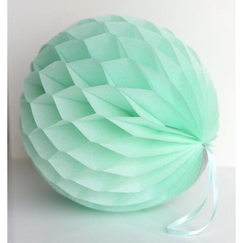 10 pcs per lot Mint Green Tissue Paper Honeycomb Ball Wedding Birthday Baby Shower Party Garden lanterne papier balls Deco