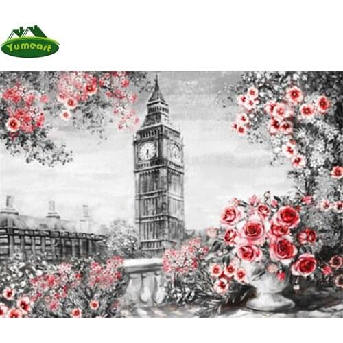 DIY Diamond Painting by Number Summer In London Cityscape Full Square Drill Rhinestone Cross Stitch Kits Handmade Embroidery Kit