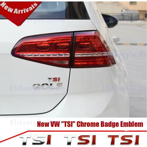 New 3D TSI Chrome Badge Logo Emblem Sticker for Volkswagen VW Golf Tiguan Lavida Bora Passat CC Sagitar Magotan
