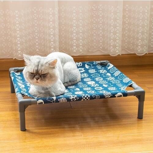 Elevated Cat Bed Creativity Soft Comfort Dog Breathable Cooling Bed Cat Hammock Can Removed & Washed With Pipe Fitting Pet Bed