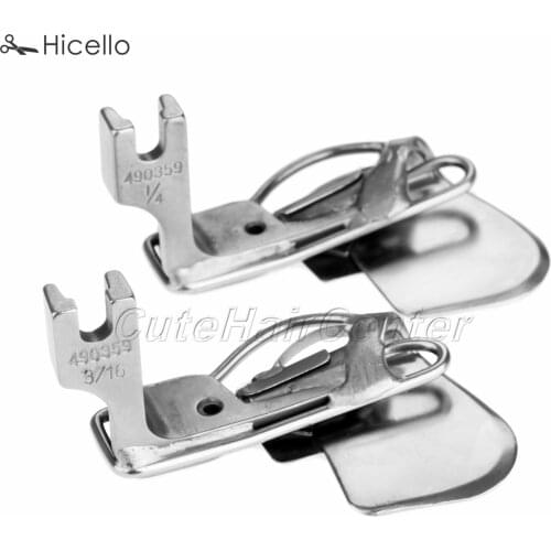 2PCS/set 490359 Industrial Sewing Machine Hemmer presser 3/16 1/4 Double Fold Spring Type Steel Accessories Hicello