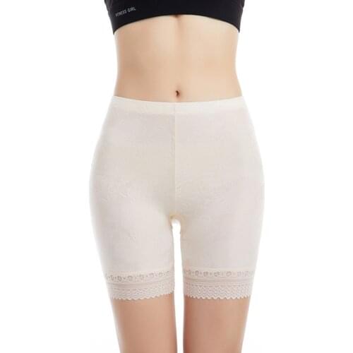 Sexy Short Safe Pants Bamboo boyshort underpants with Lace Plus big Sizes ladies' underwear