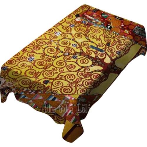 Gustave Klimt Arbre De Vie Tablecloth Indoor And Outdoor Art Decor