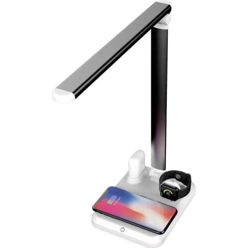 1pc Magic Circle Wireless Charger LED Charging Table Lamp Folding 4 In 1 for Phone Watch Headset Bracket