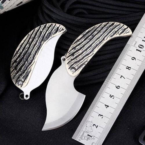 Folding Knife Mini fruit leaf knife EDC Self-defense Tool Portable Gift key ring knife multi-function lcm66