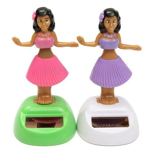 ABWE 4x Solar Powered Dancing Hula Girl Swinging Bobble Toy Gift For Car Decoration