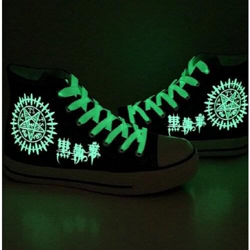 High-Q Unisex Anime Cos Black Butler noctilucent Luminous Sebastian Michaelis Ciel plimsolls canvas shoes rope soled shoes