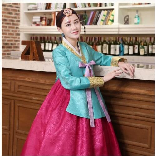 Woman Korean traditional dress Hanbok Court pincess dress Performance clothing