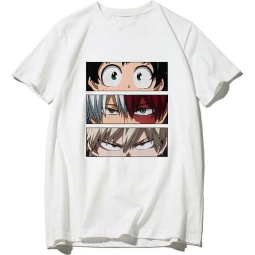 Anime Boku No Hero Academia Cute Cartoon Print Women T-shirt My Hero Academia School Fun Costume Harajuku Japanese Casual Tops