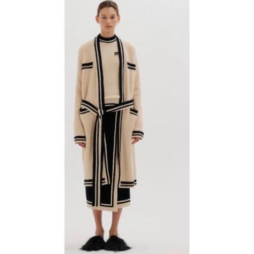 Women Sweater 2021 Fall/Winter Slim Double-layer Knit Jacket Jacket Nightgown Windbreaker Half Skirt Three-piece Suit