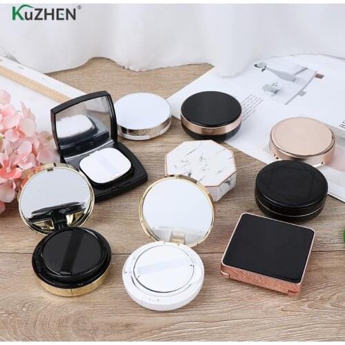 1set Empty CC Cream Container Air Cushion Puff Box Dressing Case Sponge Mirror