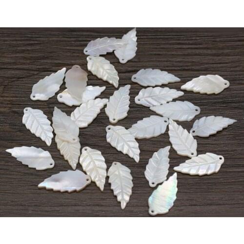 30pcs/lot Natural Freshwater Shell White Shell Leaf Shape beads for DIY earring or Hair Accessories
