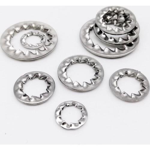 5/10/50pc M2 M2.5 M3 M4 M5 M6 M8 M10 M12 - M24 304 Stainless Steel Internal Toothed Inner Serrated Lock Washer Shakeproof Gasket