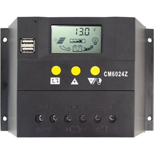 50A 60A Solar Charge Controller 12V 24V for PWM with Auto LCD 95AF