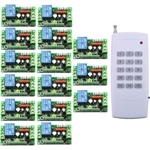 AC 220V 15CH RF Wireless Electric Garage Gate Light Wireless Remote Control Switch & Transmitter/ Radio Receive Controller