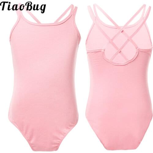 TiaoBug Kids Teens Professional Ballet Leotard Spaghetti Straps Gymnastics Leotard for Girls Ballet Tutu Practice Dance Costume