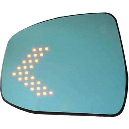 Side Door Mirror Glass Led Indicator Blue Wide Angle View Heated Anti Fog Glasses Bracket Spare Parts for ford focus