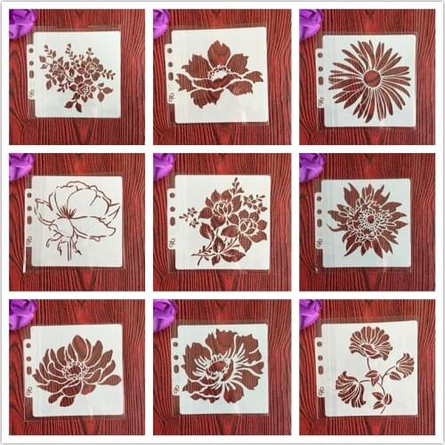 CraftArtGo DIY flower Stencils Painting Scrapbook Coloring Cake decorating sugar powder sieve printing mold printing table