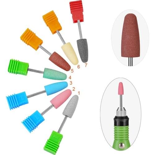 Meisha 2PCS Rubber Silicone Carbide Nail Drill Bit Flexible Polisher Manicure Machine Nail Accessories Electric Nail File HF0001