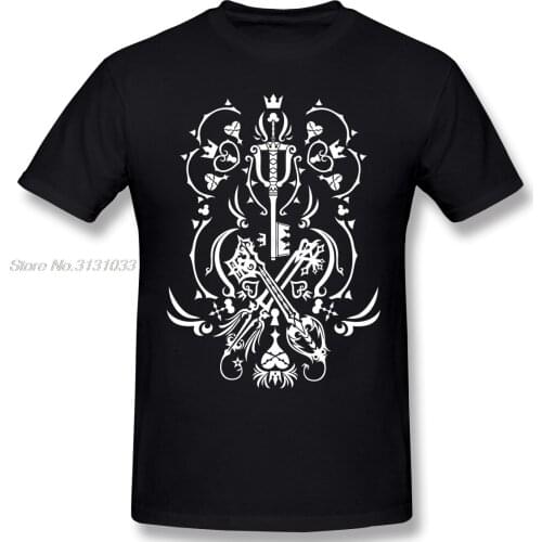 Men Kingdom T-shirts Funny Tops Kingdom Hearts Men Fashion Cotton Tshirt Anime Tees Harajuku Streetwear