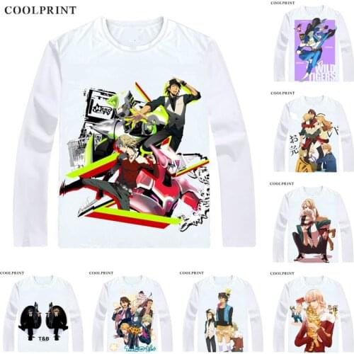 Tiger & Bunny Tiger And Bunny T Shirt T&B Kaburagi T Kotetsu Anime Custom T-shirt Casual Vintage Print Long Sleeve TShirts