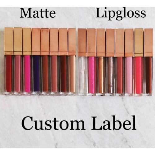 Custom Private Label Liquid Matte Lipstick Shiny Lipgloss Makeup Lip Collection Long Lasting Waterproof Pigmented Nude Wholesale