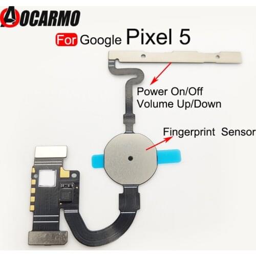 For Google Pixel 5 Power On Off Volume Up Down Home Button Fingerprint Sensor Touch ID Flex Cable Repair Parts