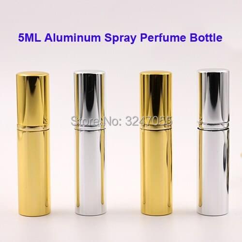 5ML10pcs30pcs50pcs Round Empty Cosmetic Metal Perfume Refillable Bottle,Makeup Portable Aluminum Spray Perfume Storage Container