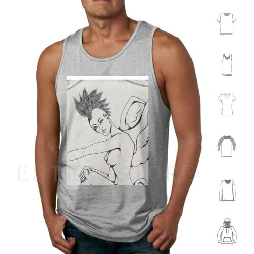 Winged Patience Tank Tops Vest Sleeveless Angel Bird Womens Legs Staff Patience Winged Wing