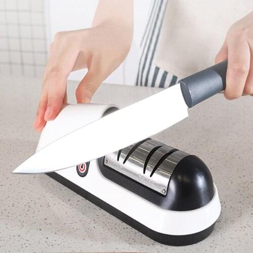 PVC USB Multifunction Electric Knife Chopping Knife Sharpener Stainless steel Drill Scissor Grinder Professional Kitchen Tools