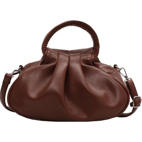 Fashion Women Bag Shell Shape Retro Ladies Handbag Designer Soft PU Leather Shoulder Bag Woman Handbag Crossbody Bag