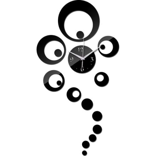 New diy AcrylicMirror Clock 3d Wall Clocks Horloge Modern fashion geometricLarge Decorative Watch Quartz courtyard sticker