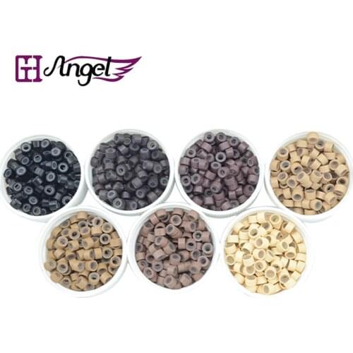 Wholesale 50*1000pcs/bottle 2.5mm Silicone Aluminium Micro Links/Rings Hair Beads For Human Hair Extensions Tools