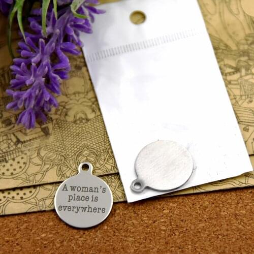20pcs--stainless steel charms"a womans place is everywhere"5 style for choosing DIY Charms pendants