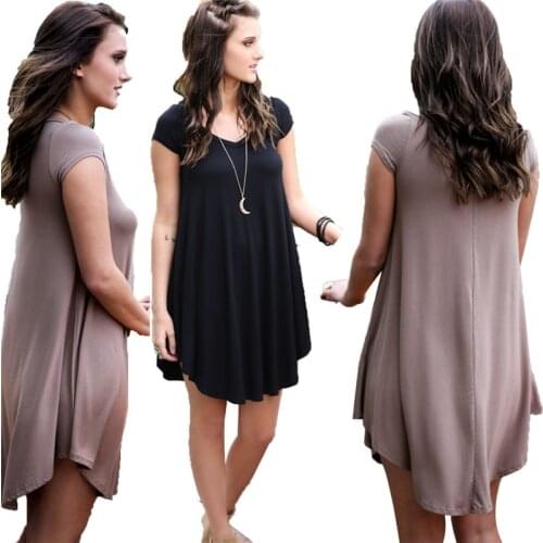 Casual Pregnant Women Dress Loose Big Size Female Garments Short Sleeve Comfortable Maternity Clothes Black and Coffee M-3XL