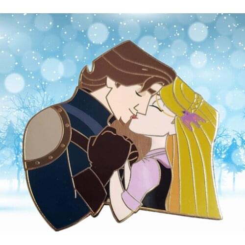 Rapunzel Brown Hair Flynn Rider Love Without Limits Fantasy Pin Princess Prince Couples brooch