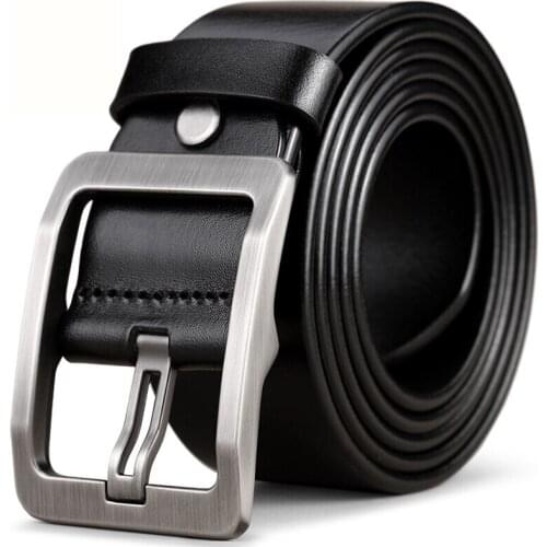 High-end brand belt mens leather fashion business pure cowhide pin buckle belt youth leisure all-match first layer cowhide belt