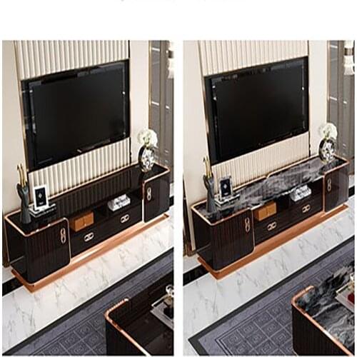 Light luxury TV cabinet coffee table combination set living room paint Hong Kong-style Italian-style Italian post-modern