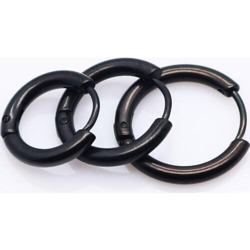 Unisex 3pcs Non-Allergic Tube Hoop Sleeper Earring Stud 316L